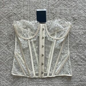 Zara Ecru Lace Corset Top 34B